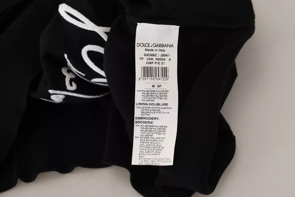 Sudadera con cuello redondo de poliéster negra para hombre Dolce & Gabbana