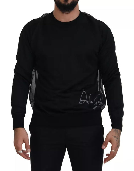 Sudadera con cuello redondo de poliéster negra para hombre Dolce & Gabbana