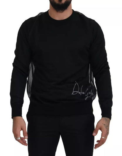 Sudadera con cuello redondo de poliéster negra para hombre Dolce & Gabbana