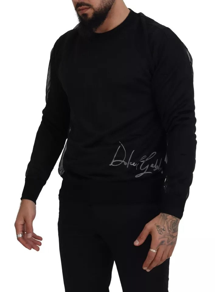Sudadera con cuello redondo de poliéster negra para hombre Dolce & Gabbana