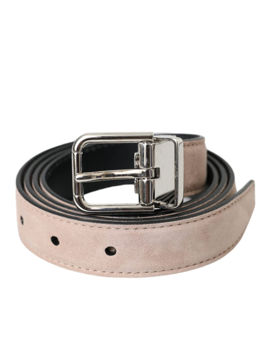 Cinturón Dolce & Gabbana de Ante Beige con Hebilla Plateada para Hombre