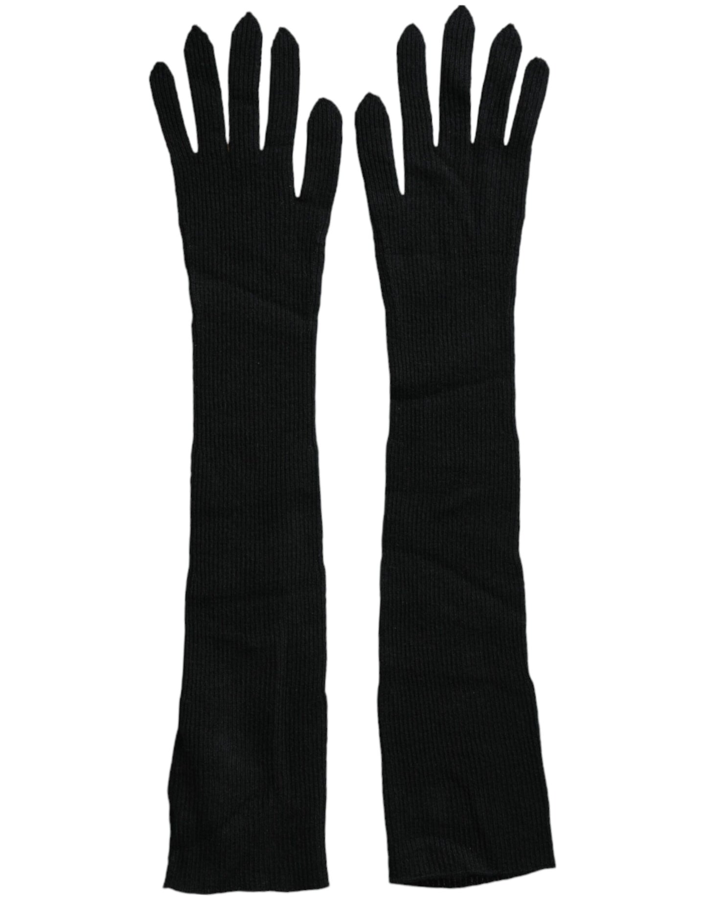 Guantes de cachemir negros de Dolce & Gabbana, largos hasta el codo