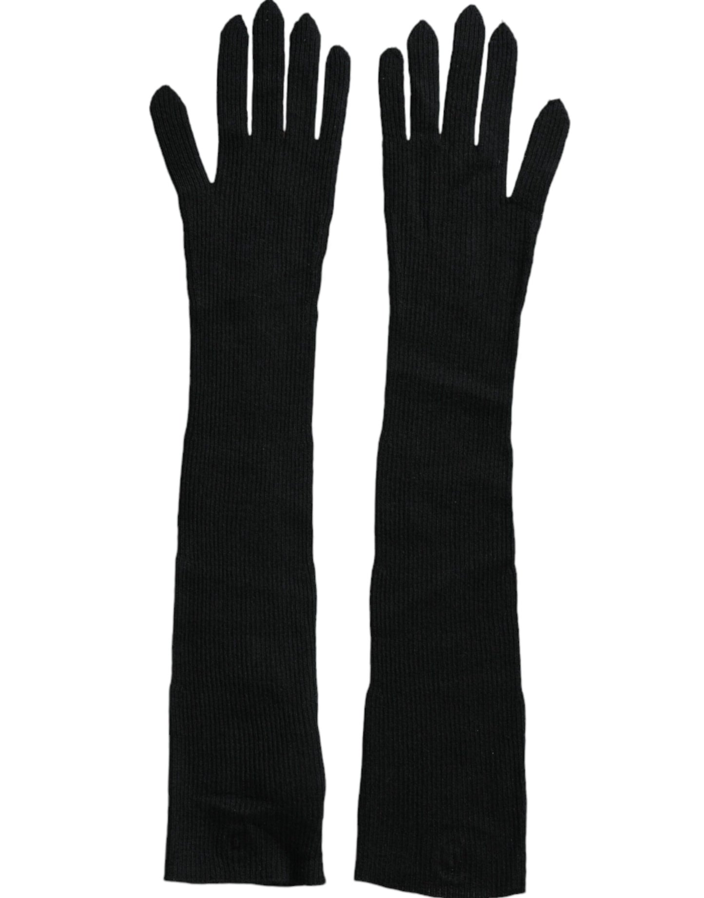 Guantes de cachemir negros de Dolce & Gabbana, largos hasta el codo