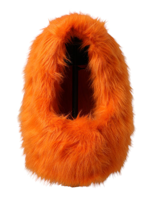 Gorro envolvente completo de piel sintética naranja de Dolce & Gabbana