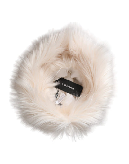 Sombrero estilo pescador blanco de piel sintética acrílica para mujer Dolce & Gabbana