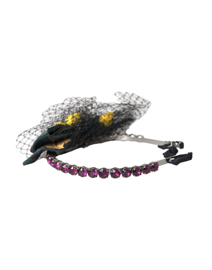 Diadema de red Dolce & Gabbana Limones negros Sicilia con cristales morados