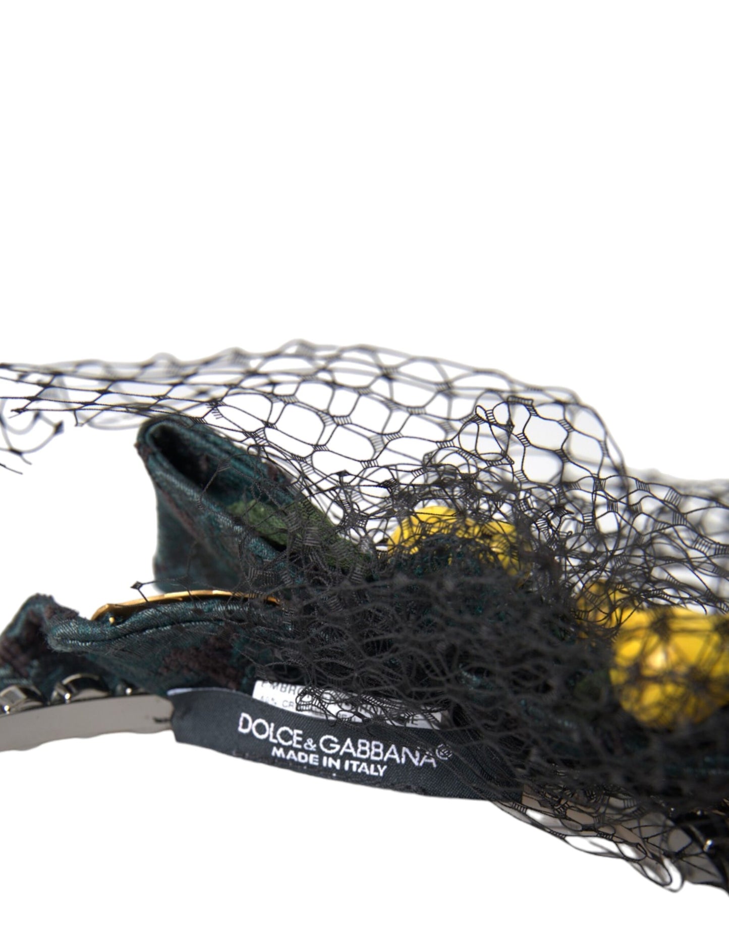 Diadema de red Dolce & Gabbana Limones negros Sicilia con cristales morados