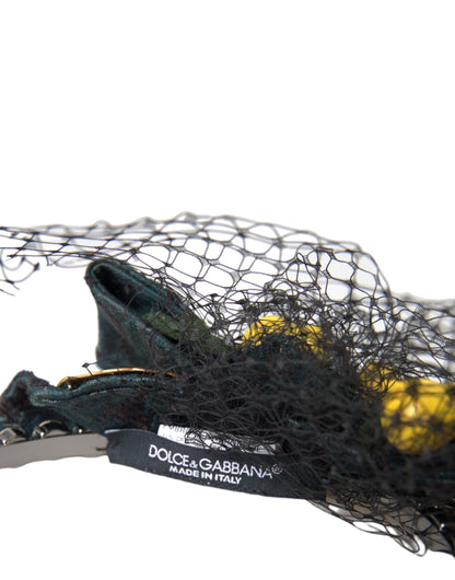Diadema de red Dolce & Gabbana Limones negros Sicilia con cristales morados