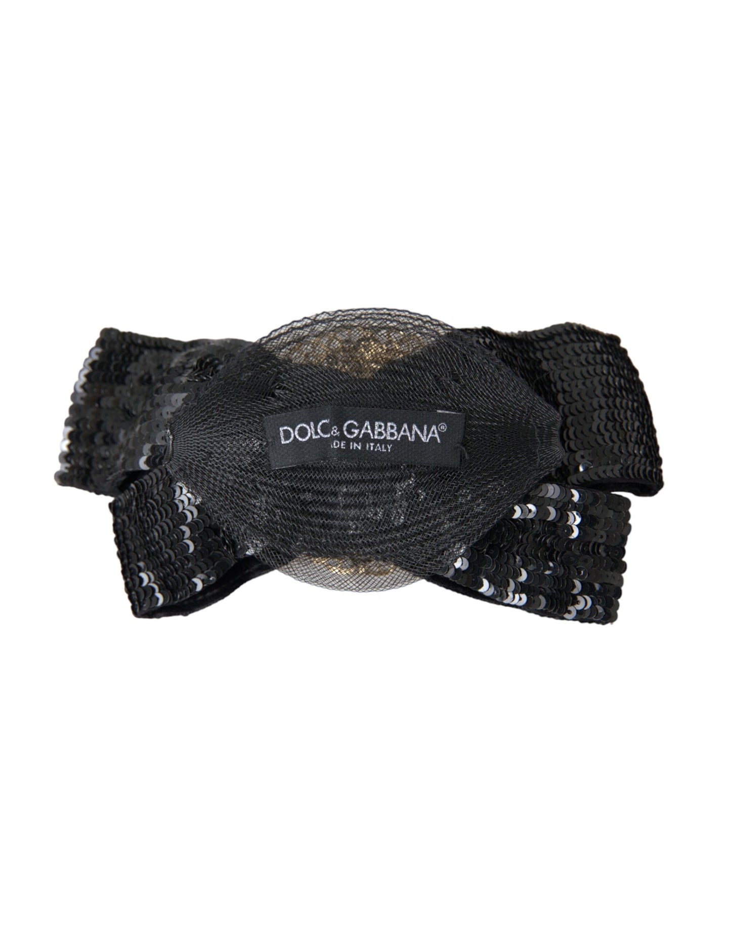 Dolce & Gabbana Broche Pinza de Pelo Hecha a Mano con Perlas y Lentejuelas Negras