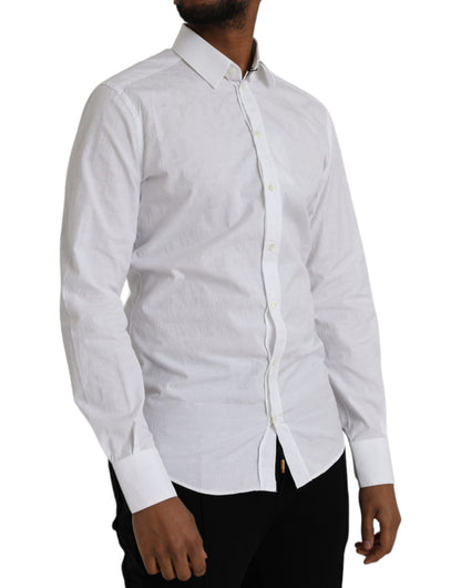 Vestido Dolce & Gabbana de algodón blanco de manga larga CAMISA DORADA