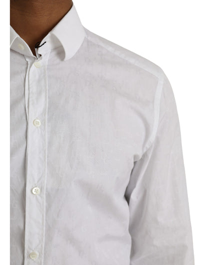 Vestido Dolce & Gabbana de algodón blanco de manga larga CAMISA DORADA