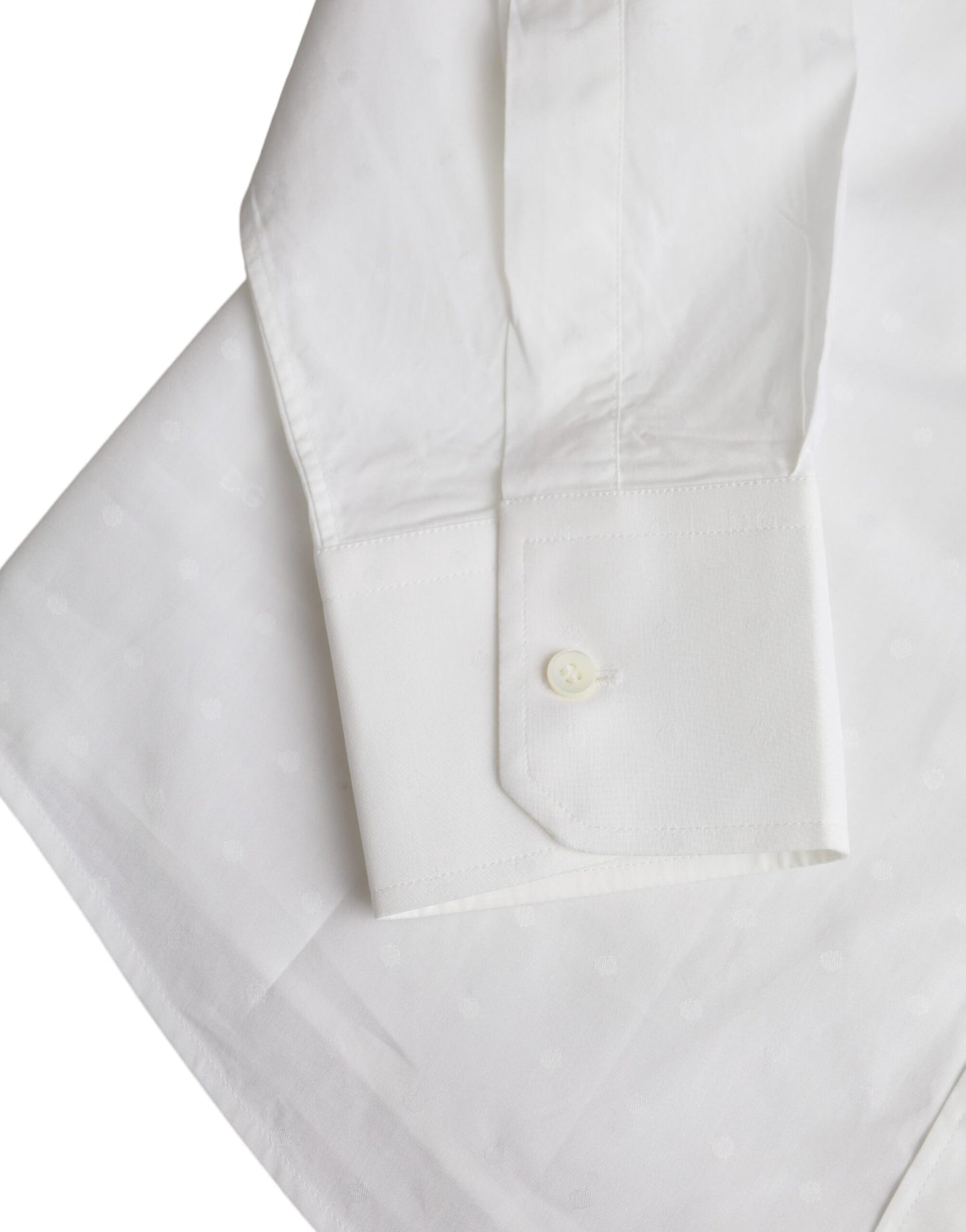 Camisa de vestir para hombre de algodón blanco con logo de Dolce & Gabbana GOLD