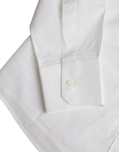 Camisa de vestir para hombre de algodón blanco con logo de Dolce & Gabbana GOLD
