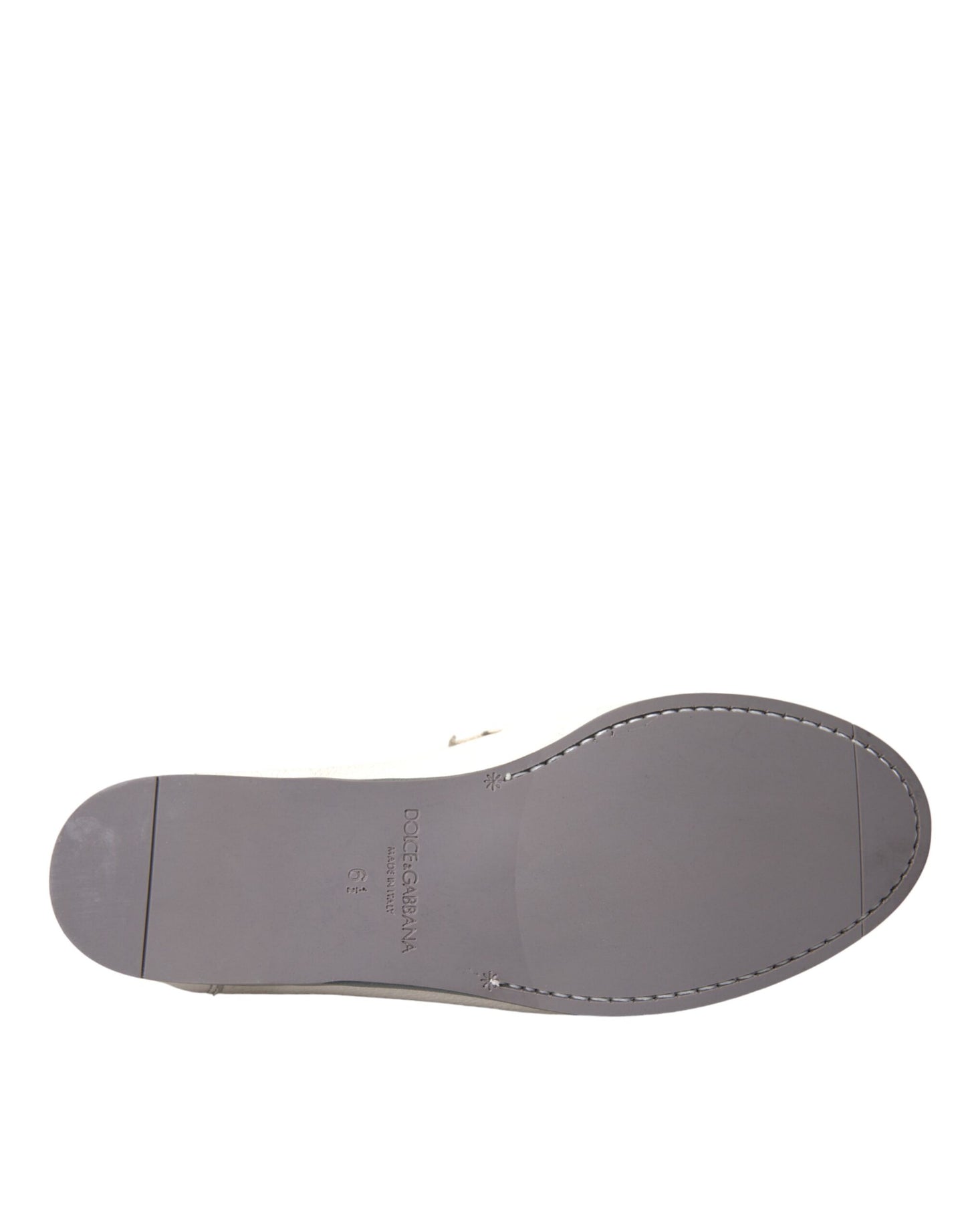Zapatos mocasín sin cordones de cuero blanco y gris Dolce & Gabbana