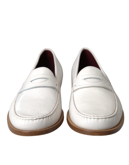 Mocasines Dolce & Gabbana de cuero blanco sin cordones