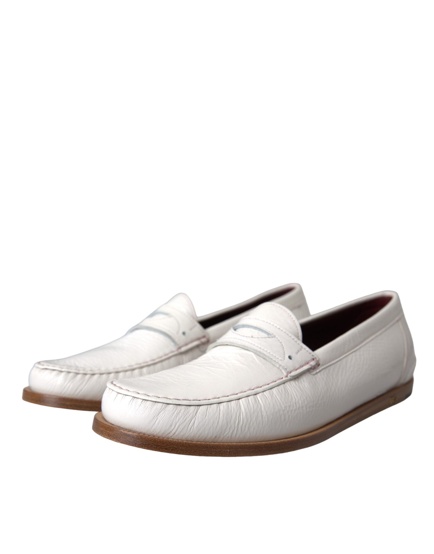 Mocasines Dolce & Gabbana de cuero blanco sin cordones