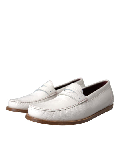 Mocasines Dolce & Gabbana de cuero blanco sin cordones