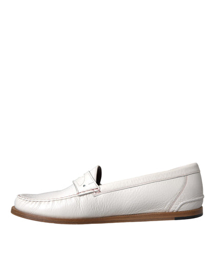 Mocasines Dolce & Gabbana de cuero blanco sin cordones
