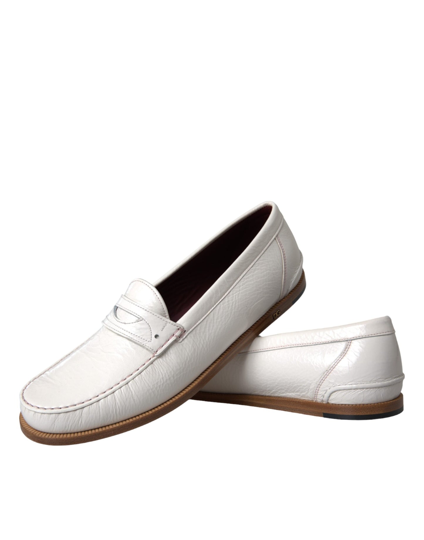 Mocasines Dolce & Gabbana de cuero blanco sin cordones