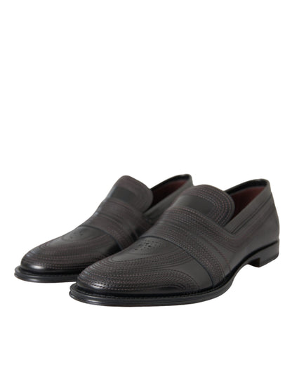 Zapatos de Vestir Mocasín Dolce & Gabbana de Cuero Negro Marrón para Hombre