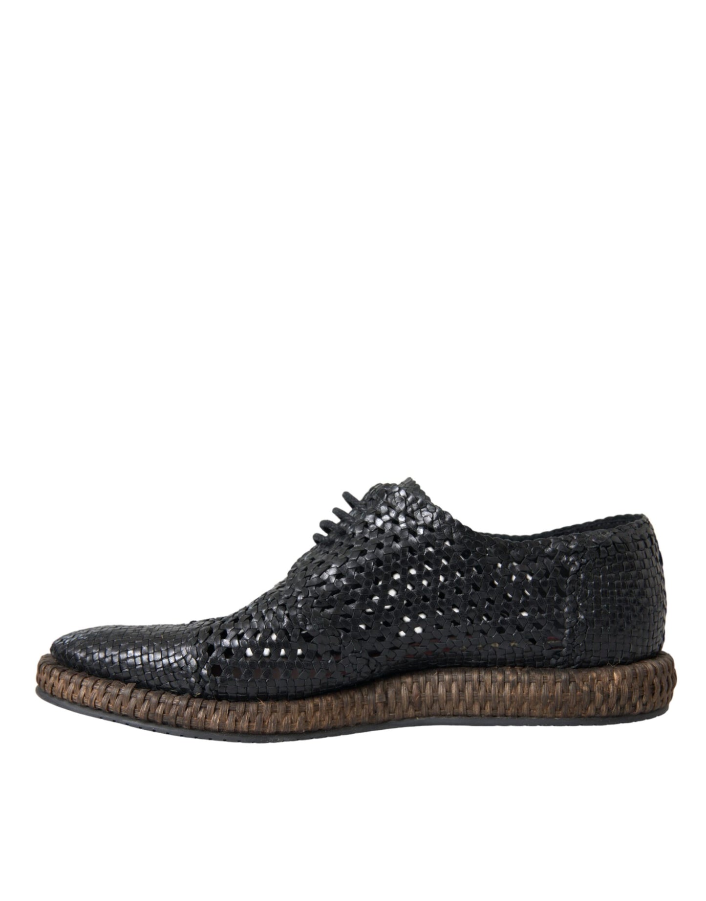 Zapatos Derby Dolce & Gabbana de piel de cabra negra tejida con cordones
