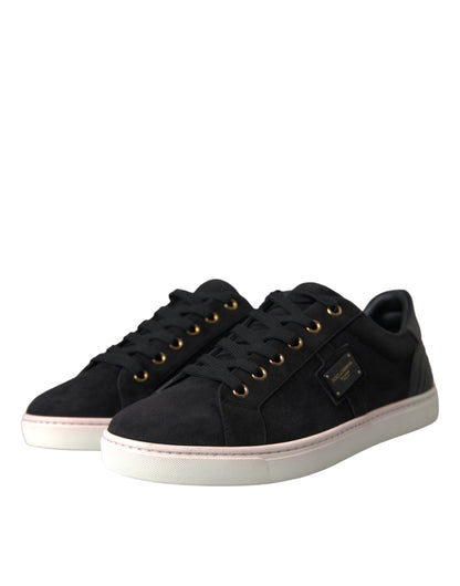 Dolce & Gabbana Zapatillas Bajas para Hombre de Ante y Piel Negras