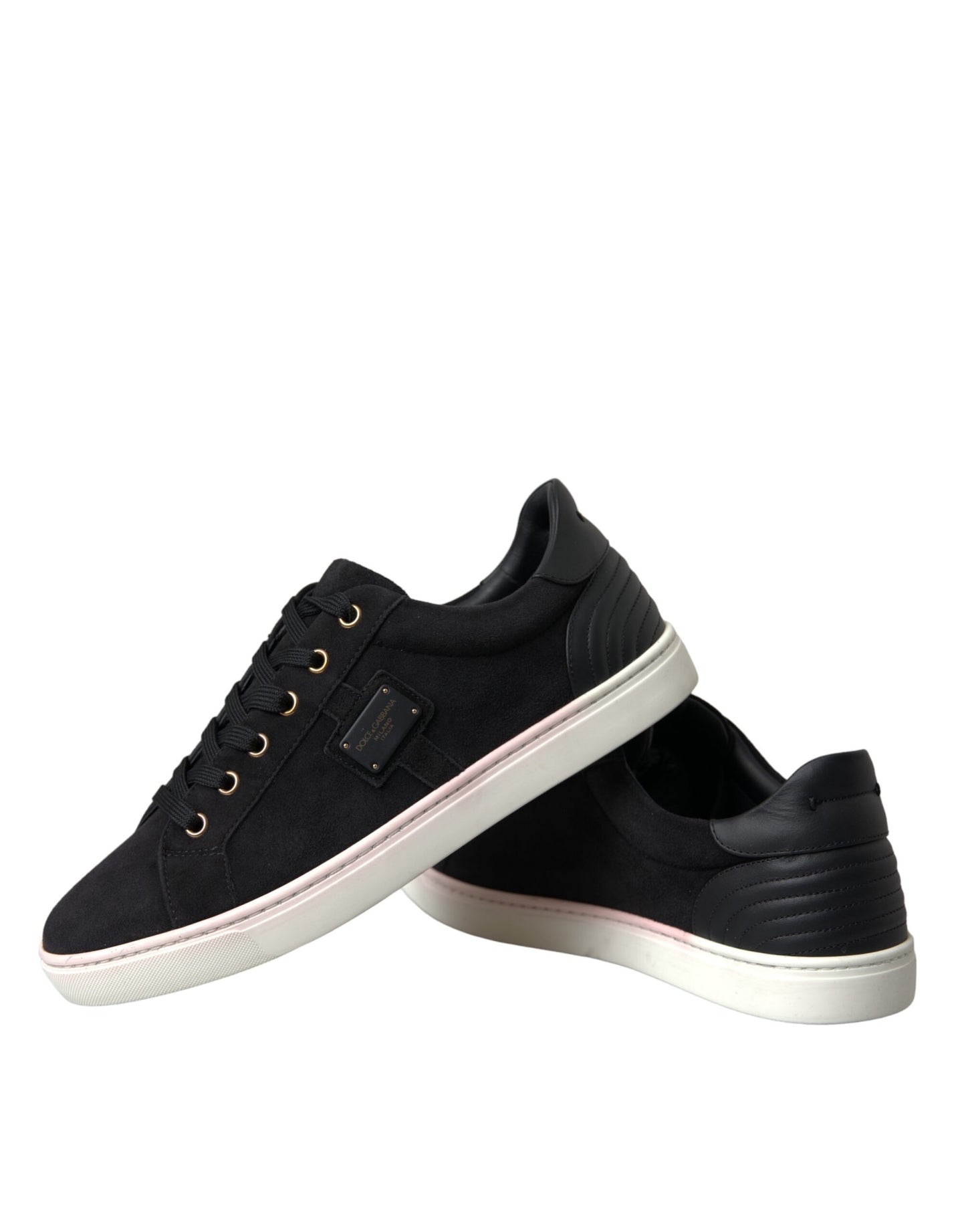 Dolce & Gabbana Zapatillas Bajas para Hombre de Ante y Piel Negras