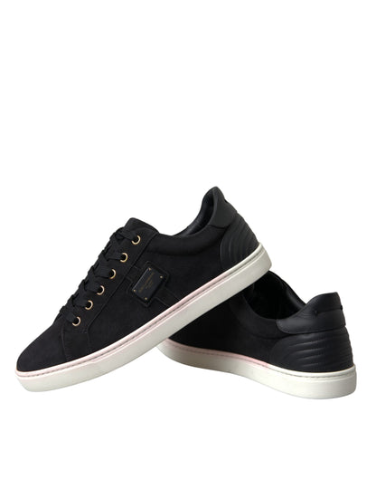 Dolce & Gabbana Zapatillas Bajas para Hombre de Ante y Piel Negras