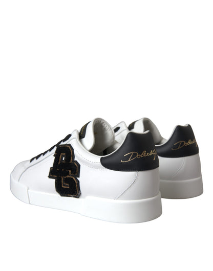 Dolce & Gabbana Low-Top Casual Sneakers - White Leather With DG Logo