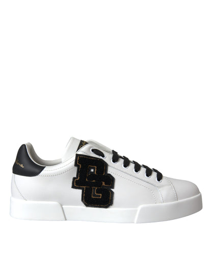 Dolce & Gabbana Low-Top Casual Sneakers - White Leather With DG Logo