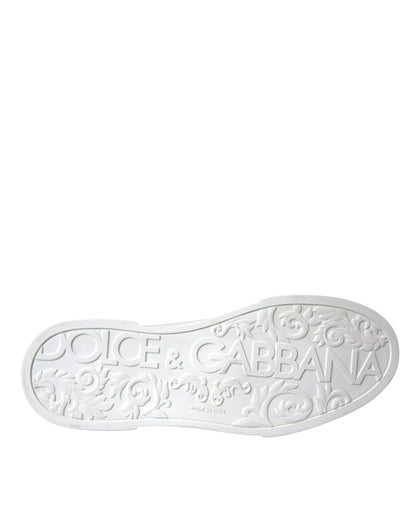 Dolce & Gabbana Low-Top Casual Sneakers - White Leather With DG Logo