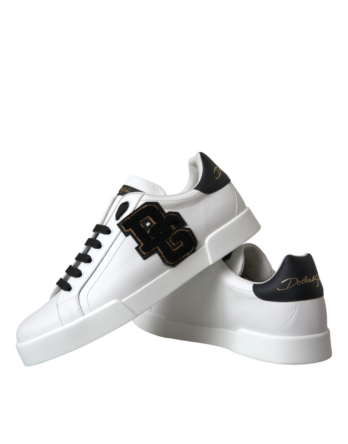 Dolce & Gabbana Low-Top Casual Sneakers - White Leather With DG Logo