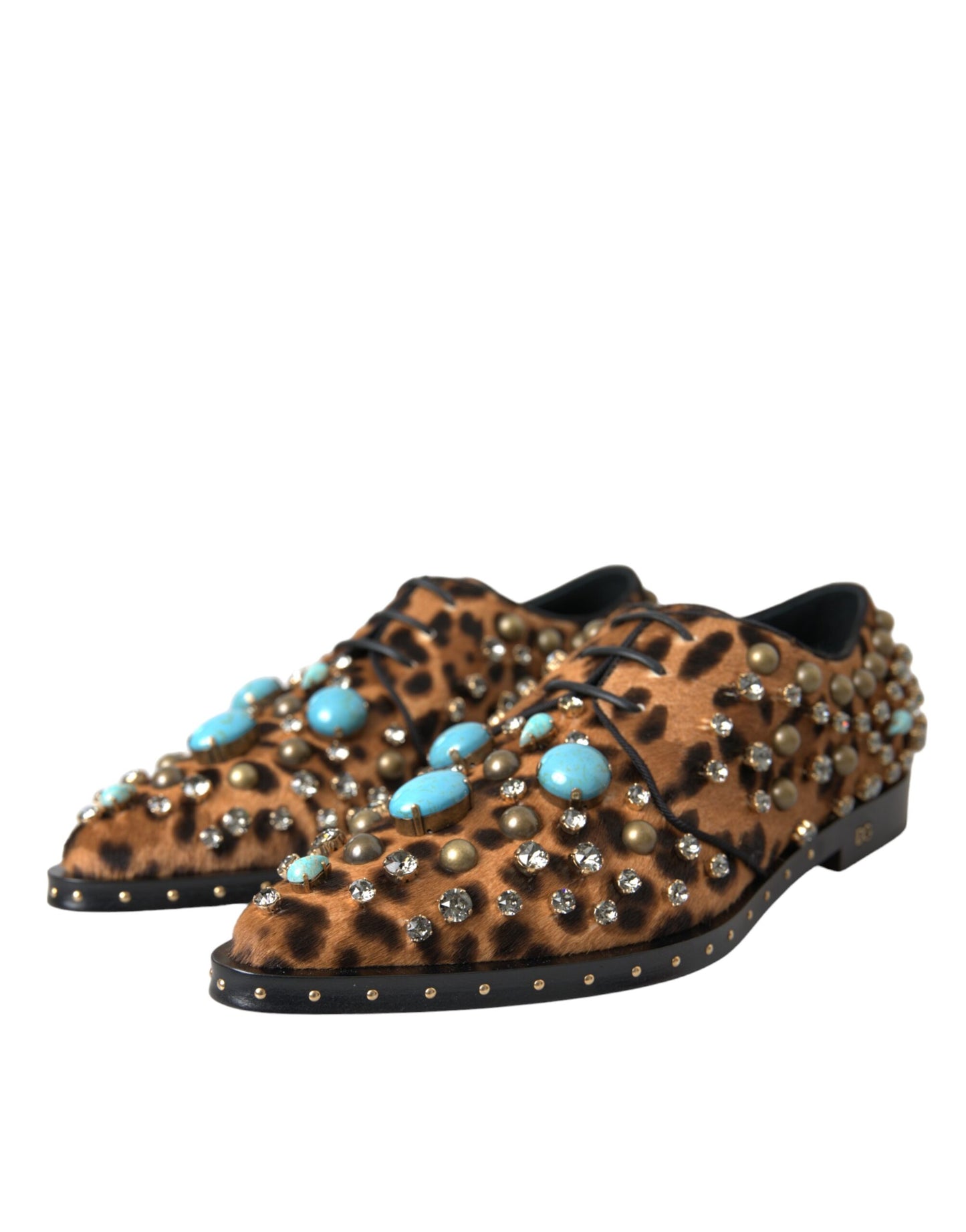 Zapatos Dolce & Gabbana Brown Leopard Hair Crystal Dress Broque