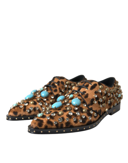 Zapatos Dolce & Gabbana Brown Leopard Hair Crystal Dress Broque