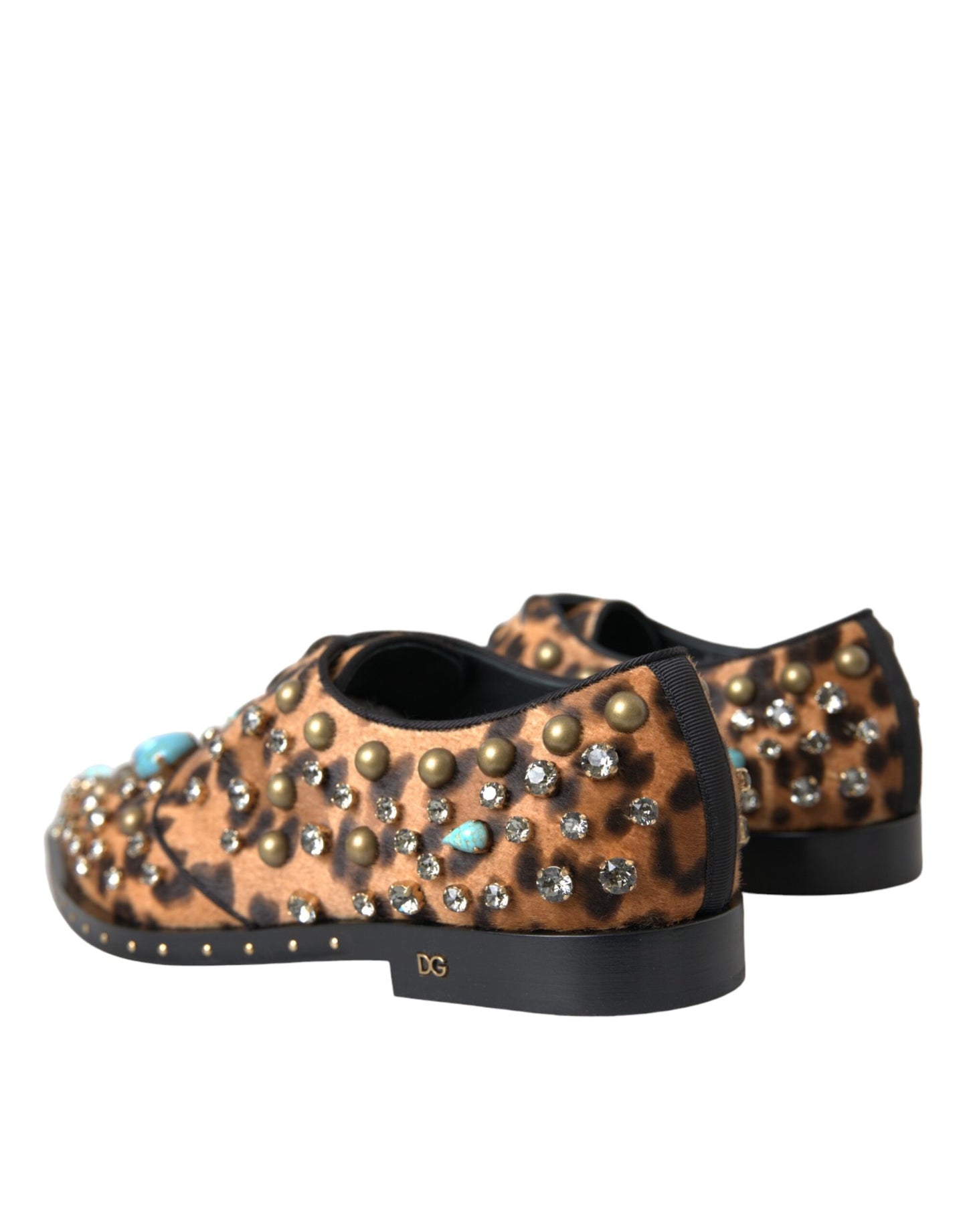 Zapatos Dolce & Gabbana Brown Leopard Hair Crystal Dress Broque