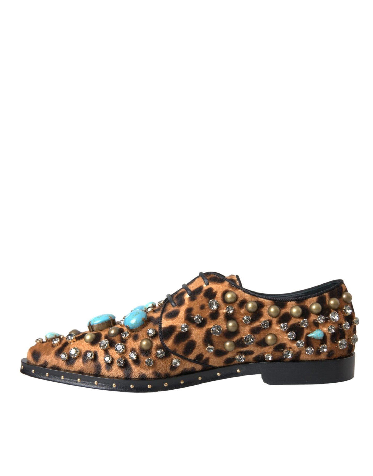 Zapatos Dolce & Gabbana Brown Leopard Hair Crystal Dress Broque
