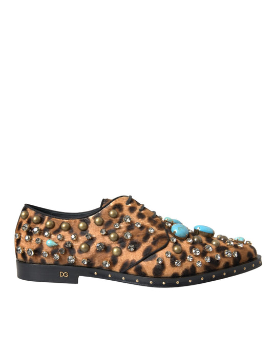 Zapatos Dolce & Gabbana Brown Leopard Hair Crystal Dress Broque