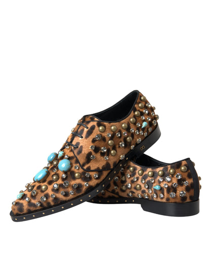 Zapatos Dolce & Gabbana Brown Leopard Hair Crystal Dress Broque