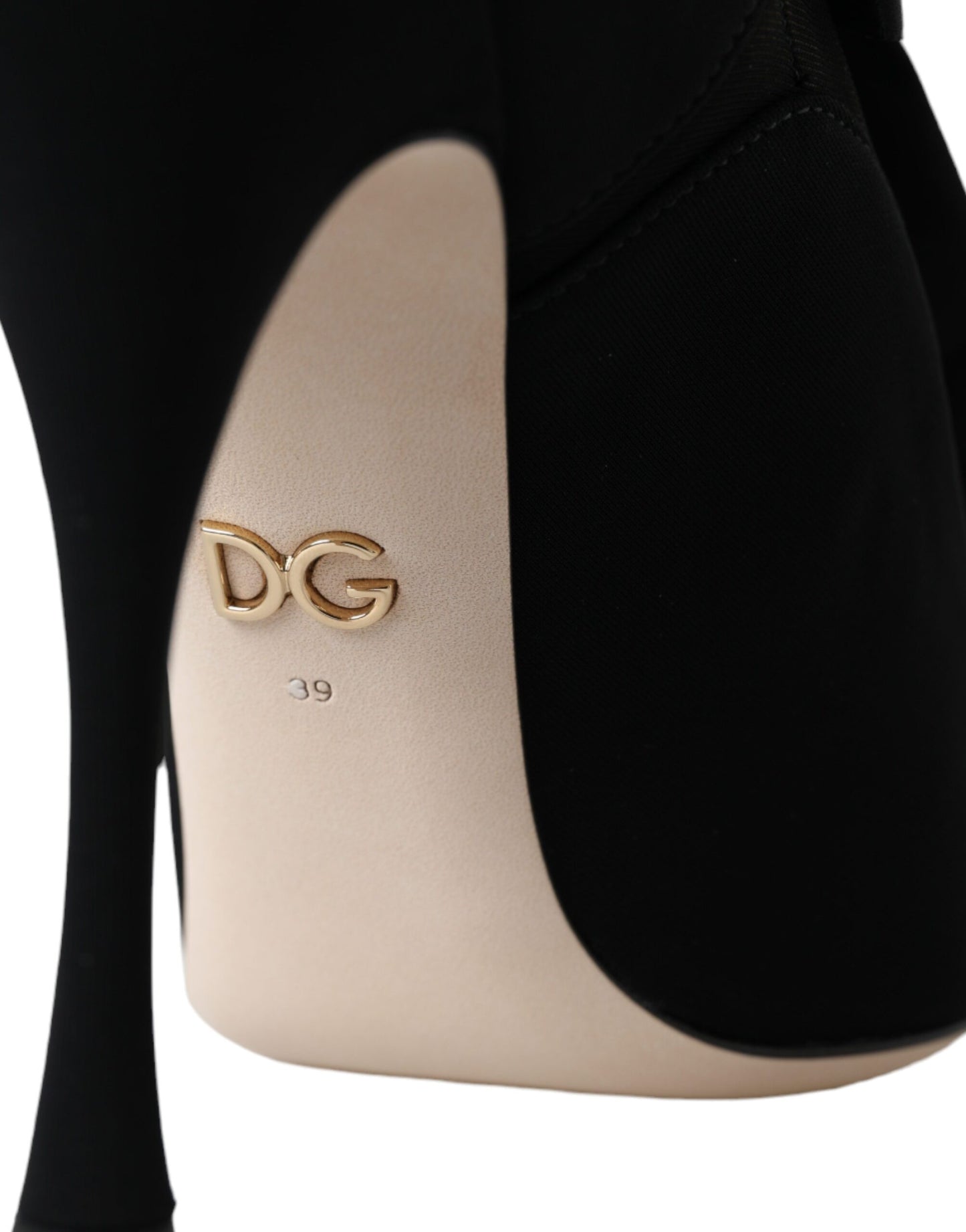Zapatos de tacón de aguja negros Dolce & Gabbana, botas a media pantorrilla