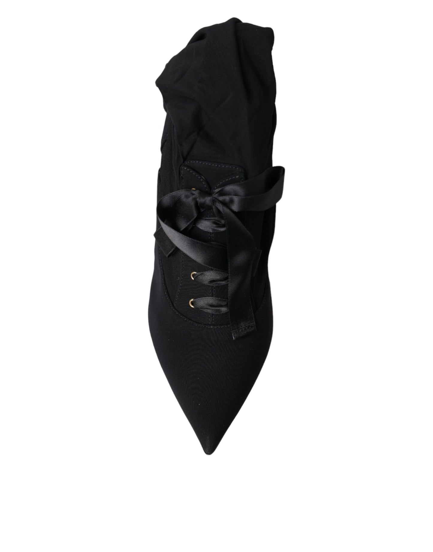 Zapatos de tacón de aguja negros Dolce & Gabbana, botas a media pantorrilla