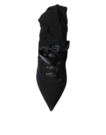 Zapatos de tacón de aguja negros Dolce & Gabbana, botas a media pantorrilla