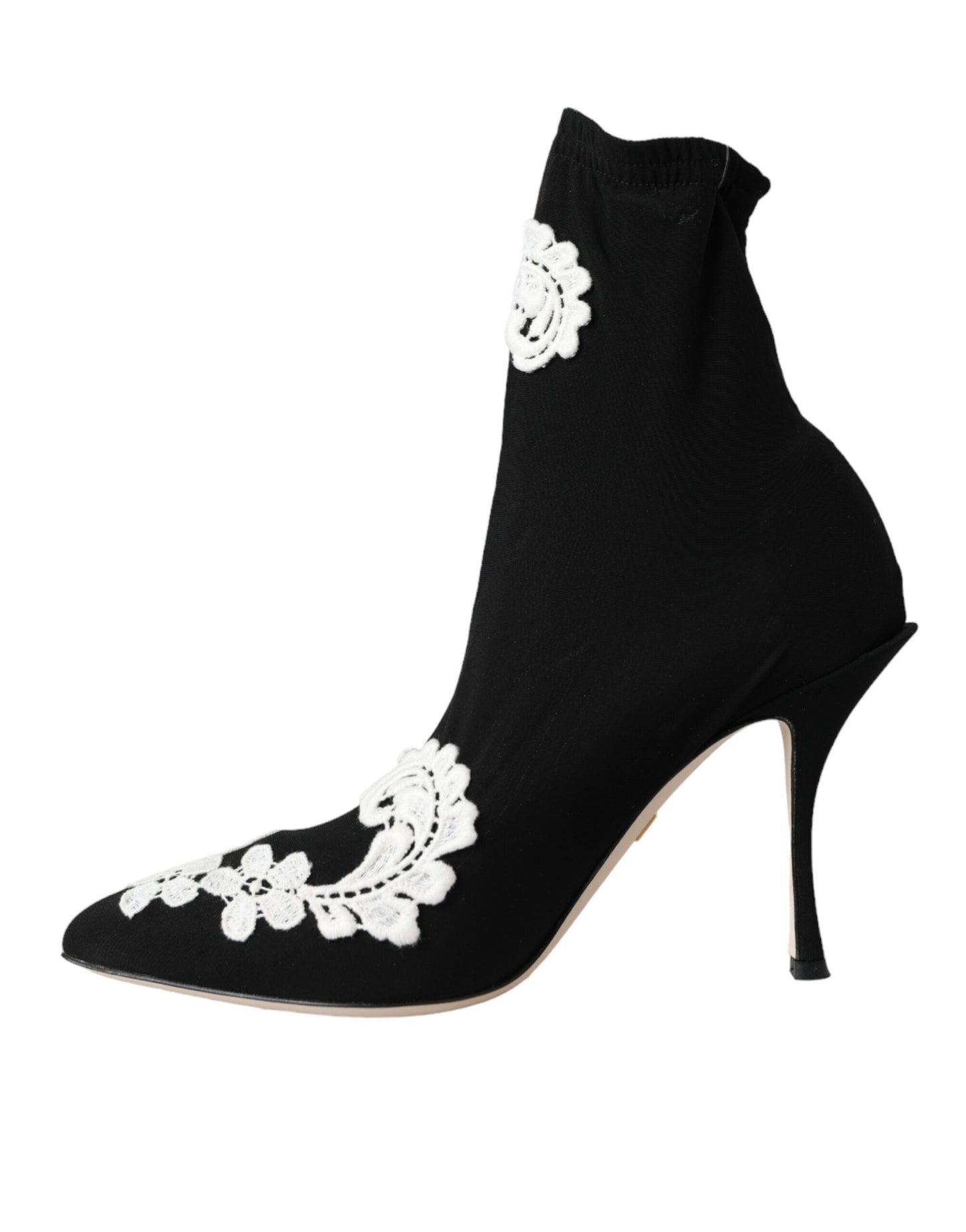 Botines sin cordones con bordado blanco y negro de Dolce & Gabbana