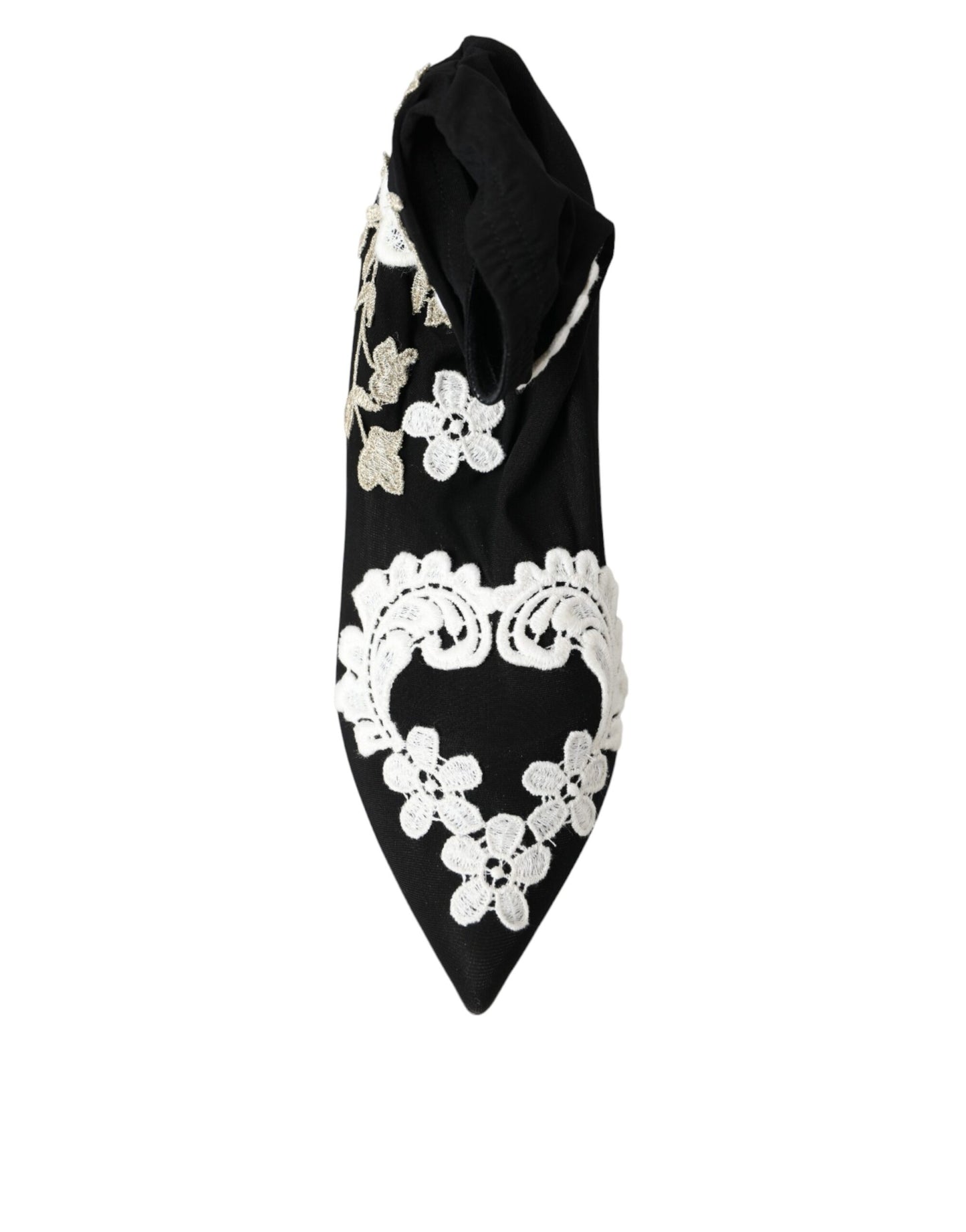 Botines sin cordones con bordado blanco y negro de Dolce & Gabbana