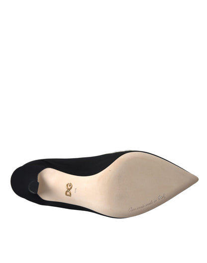 Botines sin cordones con bordado blanco y negro de Dolce & Gabbana