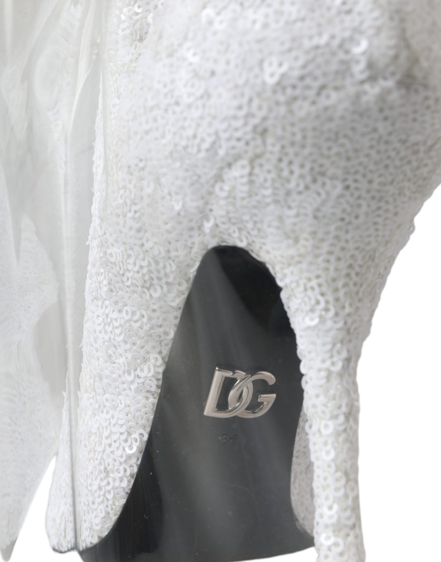 Botas altas de tacón de aguja Dolce & Gabbana blancas