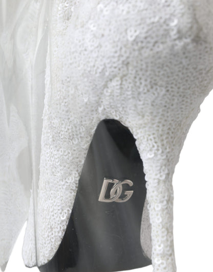 Botas altas de tacón de aguja Dolce & Gabbana blancas