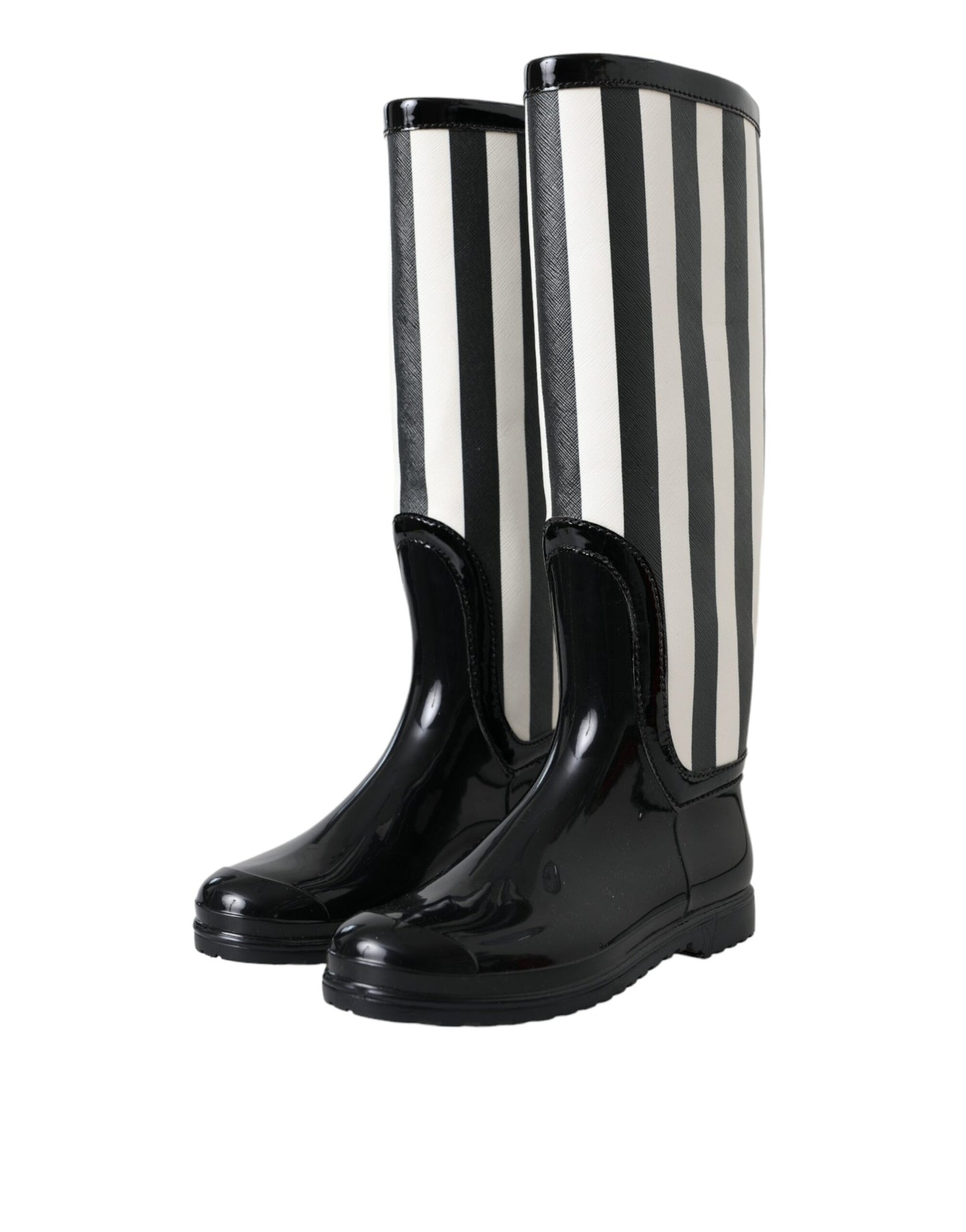 Botas planas de goma negra hasta la rodilla Dolce & Gabbana