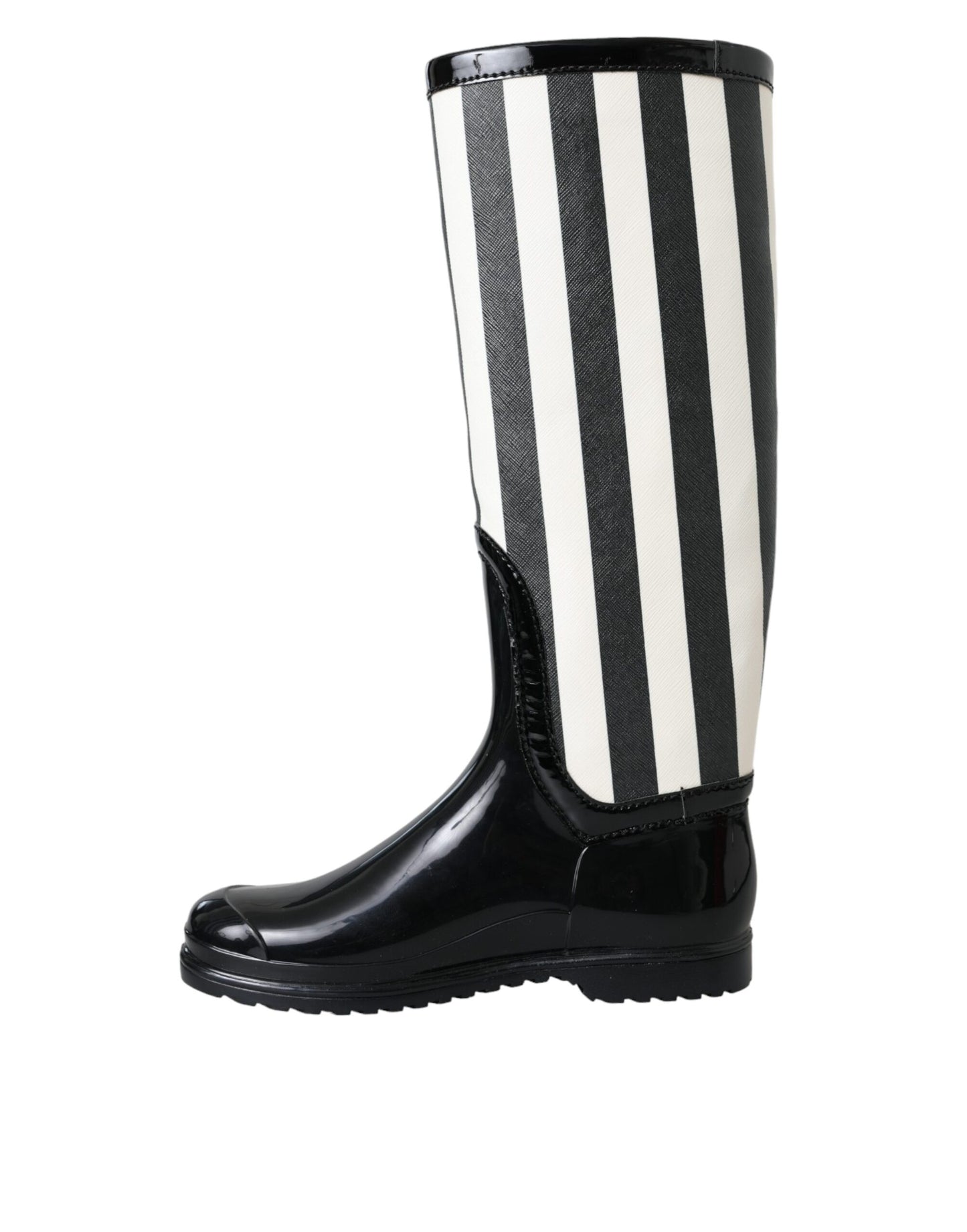 Botas planas de goma negra hasta la rodilla Dolce & Gabbana