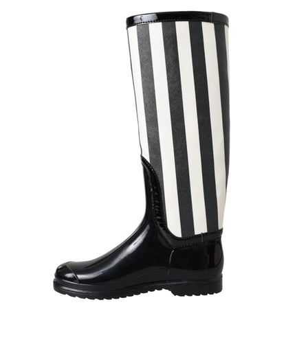 Botas planas de goma negra hasta la rodilla Dolce & Gabbana