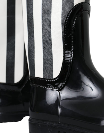Botas planas de goma negra hasta la rodilla Dolce & Gabbana